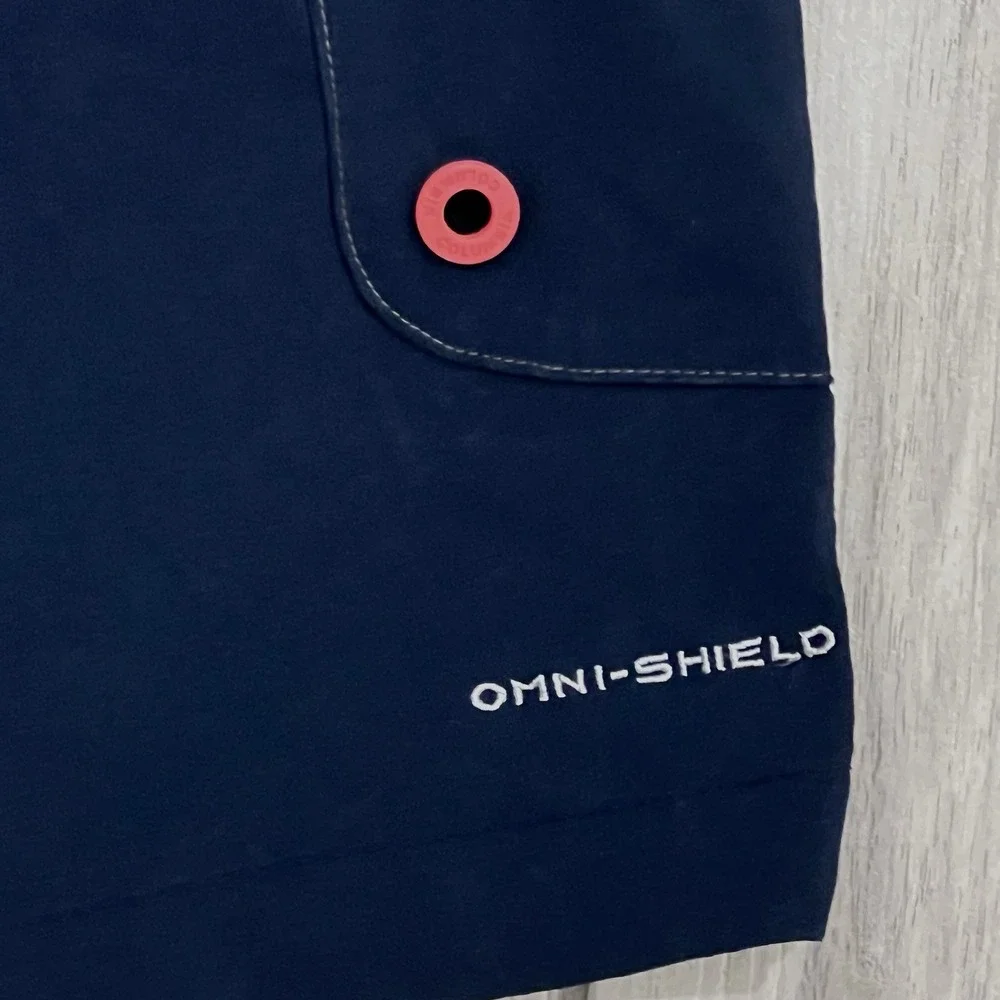 Columbia PFG Fishing Shorts Mens 32 Navy Blue Excellent Omni-Shield Cargo 10in - Picture 7 of 7